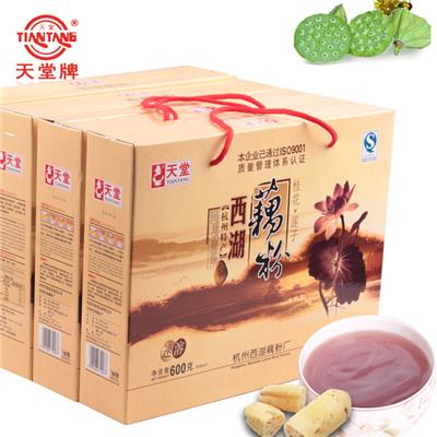 天堂牌桂花莲子西湖藕粉600g礼盒装正宗杭州特产精品包装中秋礼盒
