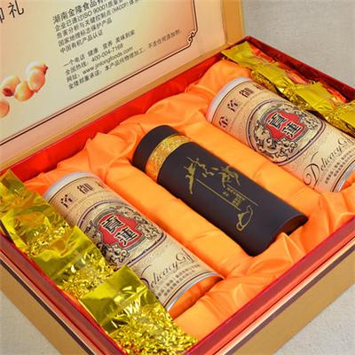 湘潭特产 年货高档礼盒装送礼佳品去芯磨皮白莲子1000G+湘莲芯68G