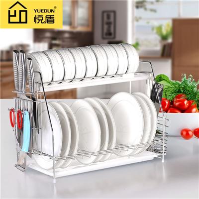 悦盾304不锈钢碗架厨房用品餐具盘子碗筷收纳置物架碗碟沥水架